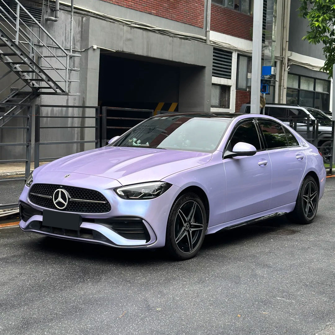 Glossy Metallic Silver Purple_Dry Apply Colour PPF